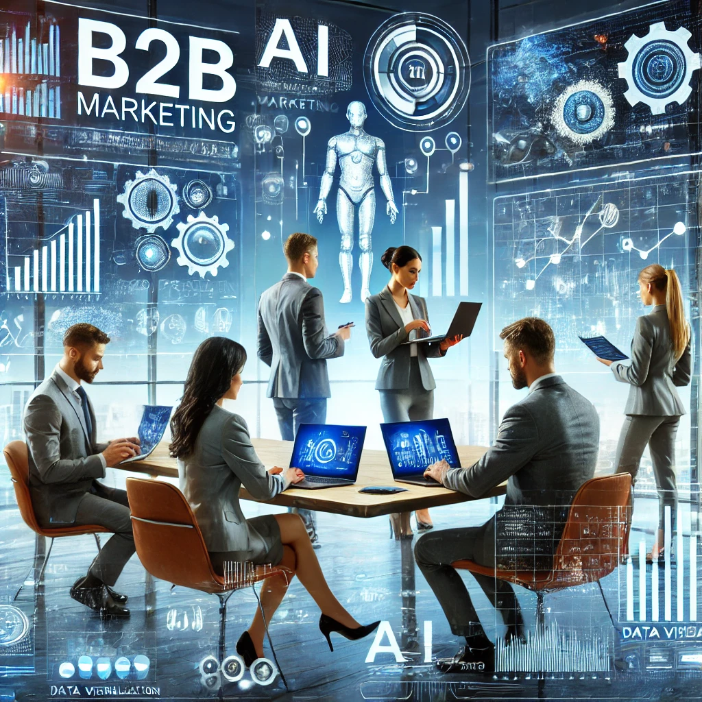 Futuristic B2B Marketing Dashboard with Data Insights